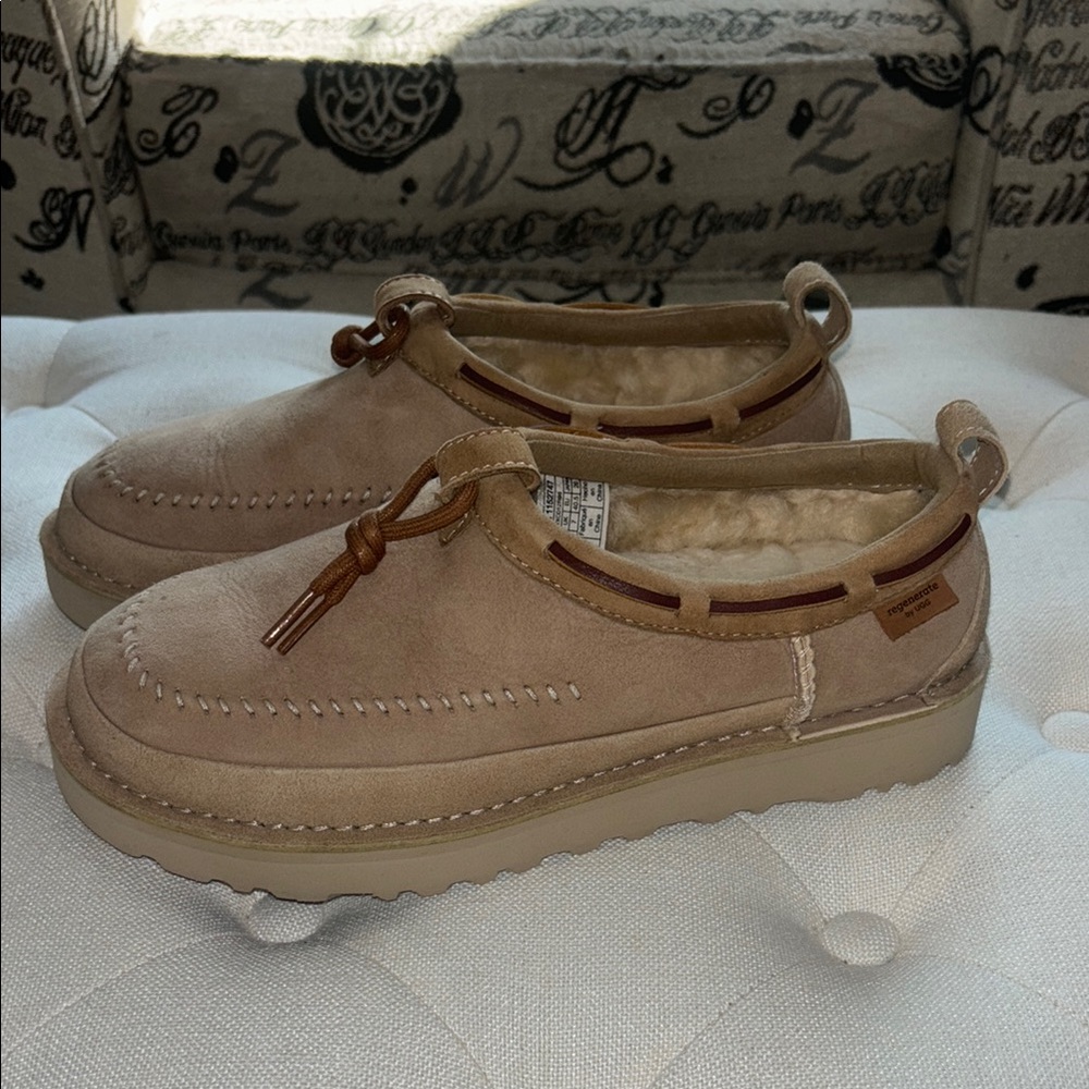 UGG Beige Suede Slip-On Footwear